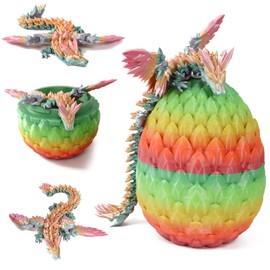 SINSEN 3D Printed Dragon Egg Movable Dragon Eggs with Dragon Inside Dragon Egg Toy Crystal Dragon Toy Dragon Toy for Children, Boys and Girls