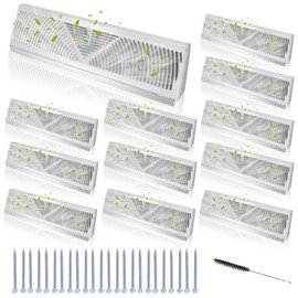 Swess 12 Pcs 18 Inch White Baseboard Register(Duct Opening Size), Baseboard Air Diffuser for Home Floor Wall Baseboard Vent Covers