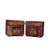 PRASTARA Motorcycle Side Pouch Brown Leather Side Pouch Saddlebags Saddle