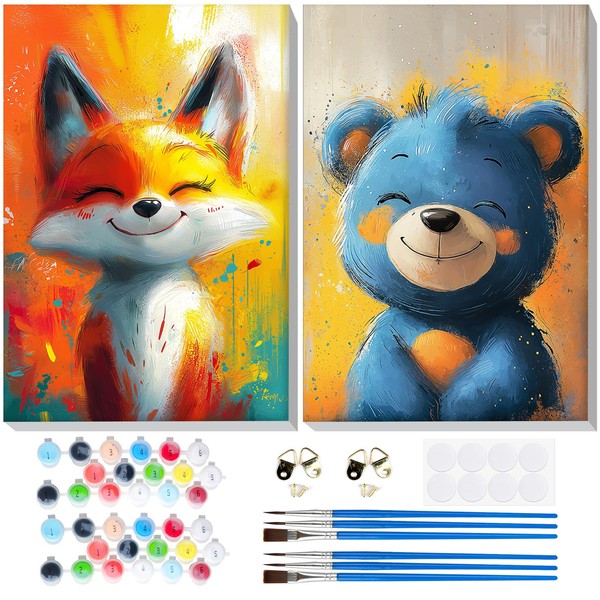 Lxmsja 2 Pieces Paint by Numbers Adults with Frame, Paint