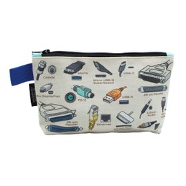 The Unemployed Philosophers Guild Cables and Ports Bag - 9" Canvas Zipper Pouch for Pencils, Tools, Cosmetics, Toiletries and More