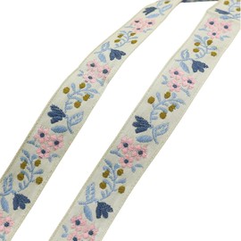 Donaly: Natural Botanical Tyrolean Tape, 0.8 inches (2 cm) Wide, 2 Yards, Approx. 70.9 inches (180 cm), Embroidery Ribbon, Small Items, Accessories, Clothes, Decoration (Peach Blossom 70.9 inches (180