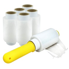 Malerversand Hand Dispenser + 6 x Stretch Film Rolls - Packaging Film - Wrapping Film | Transparent
