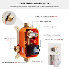 LCEVCGK Shower Faucet Set Complete with Tub Spout Shower System Wall Mounted with 10 inch Rainfall Shower Head and Handheld Shower Rain Shower Combo for Bathroom, Brushed Nickel
