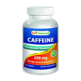 Best Naturals Caffeine Pills 200mg, 120 Count