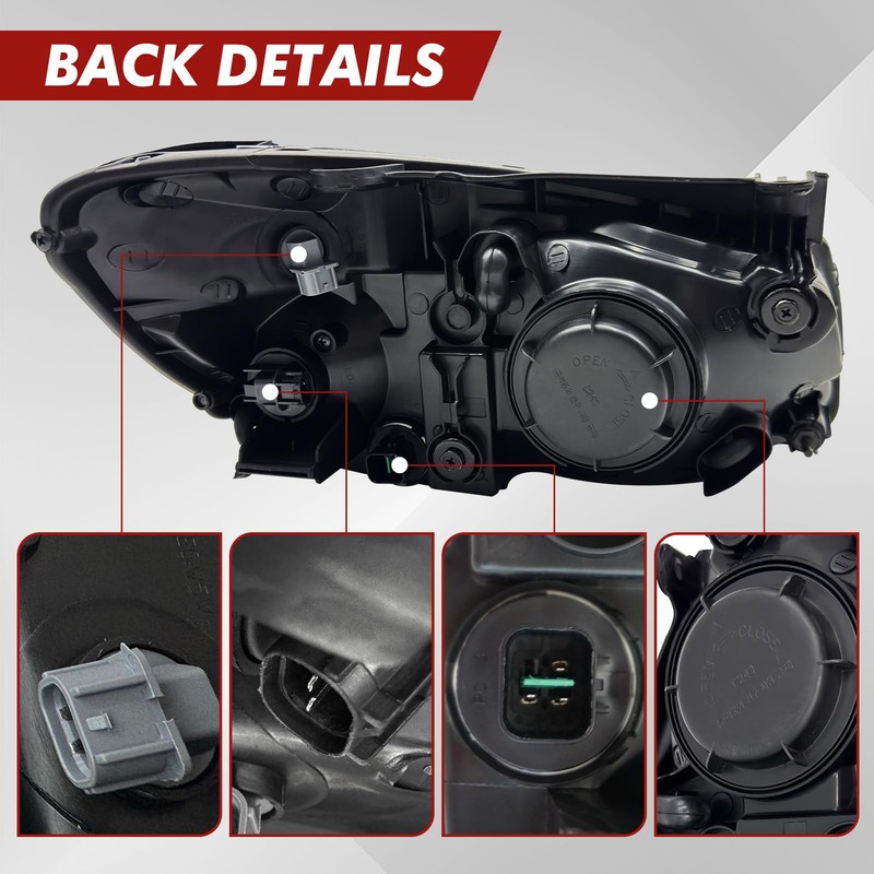YOOCOO Headlight Assembly Compatible with 2007 2008 2009 Kia Spectra