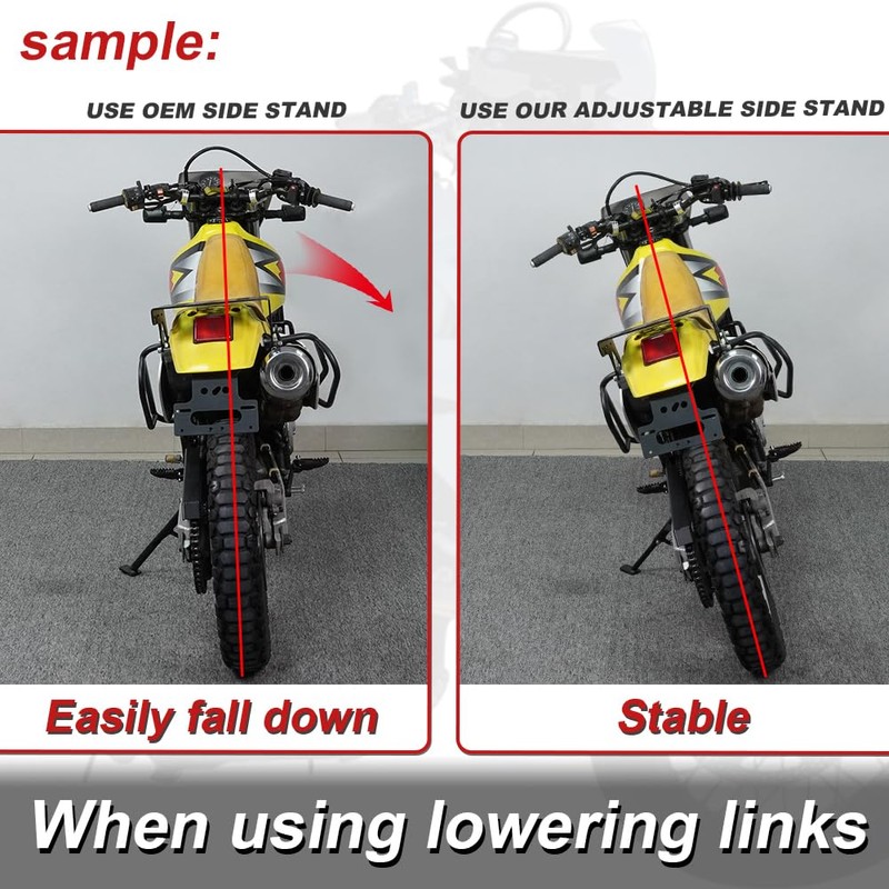 Xitomer 0-2.5 inch Motorcycle Adjustable Kickstand Fit for YZ250FX YZ450FX