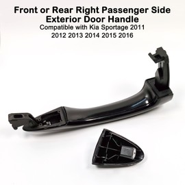 Lcyolada Front or Rear Right Passenger Side Exterior Door Handle for Kia Sportage 2011-2016, Replace# 82661-3W000, 82662-3W020, Primed Black