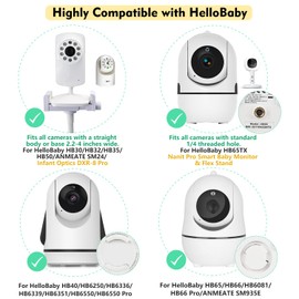 Baby Monitor Floor Stand Mount Compatible with HelloBabyHB6550/HB65/HB40/HB6339/ANMEATE SM24, Baby Ganibs, Bonoch, for Infant Optics Dxr-8 PRO, Nanit Pro Flex Stand, And Camera with 1/4" Threaded Hole