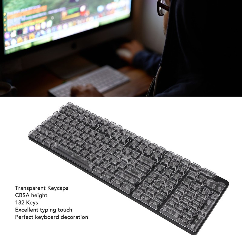 132 Keys Mechanical Keyboard Keycaps CBSA Height Transparent Ergonomic DIY