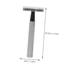 Ipetboom 1Set Vintage Dual Edge Barber Razor Portable Manual Shaver for Home Travel Men Durable to Use Beard Trimming Tool
