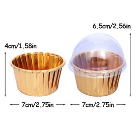 FADACAI 50 Pieces Cupcake Ramekins, 7oz 154ml Cupcake Cases, Disposable Ramekins for Cupcakes, Cupcake Cups with Lids, Muffin Cupcake Baking Cup for Wedding Birthday Party