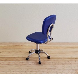 Town Square Miniatures Dollhouse Office Chair Modern Desk Purple/Blue 1:12 Scale Miniature Furniture
