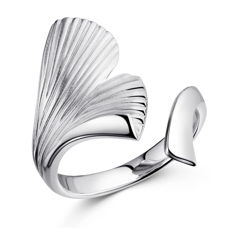 MATERIA by Matthias Wagner Women's Rings Silver 925 Ginkgo Leaf
