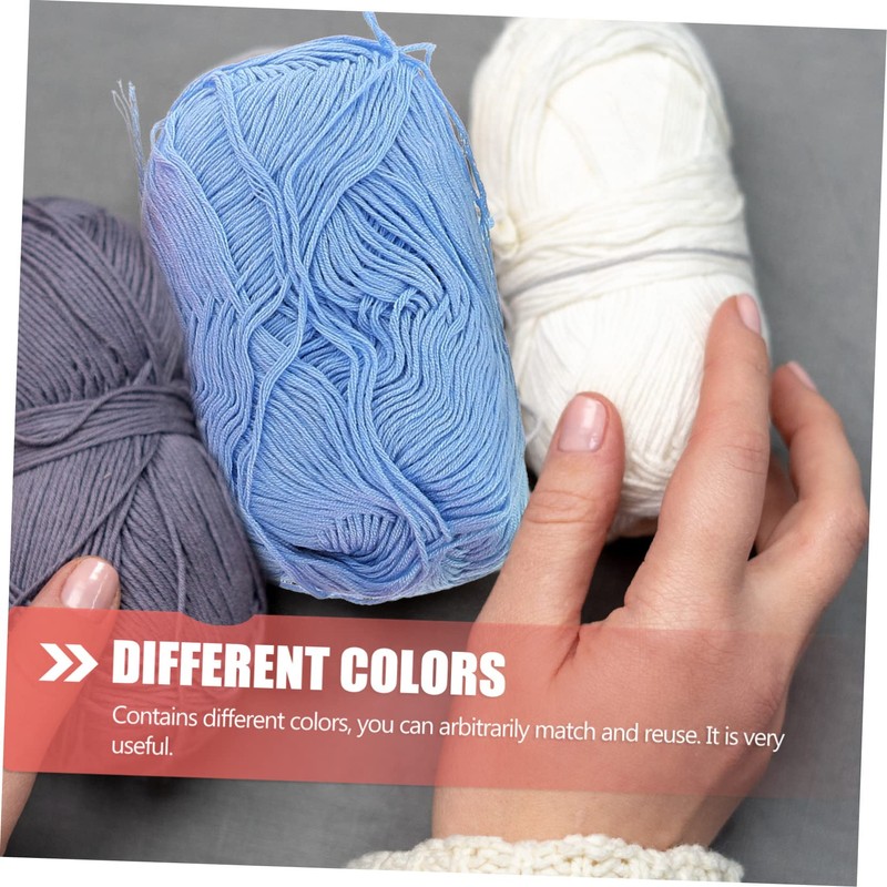 jojofuny 6rolls Lace Yarn Woolen Yarn Crocheting Knitting Chunky Dyed