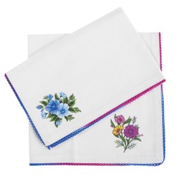 FINGERCRAFT - Servilletas de tela, juego de 12 servilletas de algodón y lino impresas, ideal para fiestas, cenas, bodas, cócteles, Navidad, Pascua, 20 x 20 pulgadas, multicolor