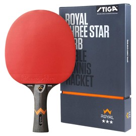 Stiga Royal 3-Star Table Tennis Ping Pong Bat, Black/Red