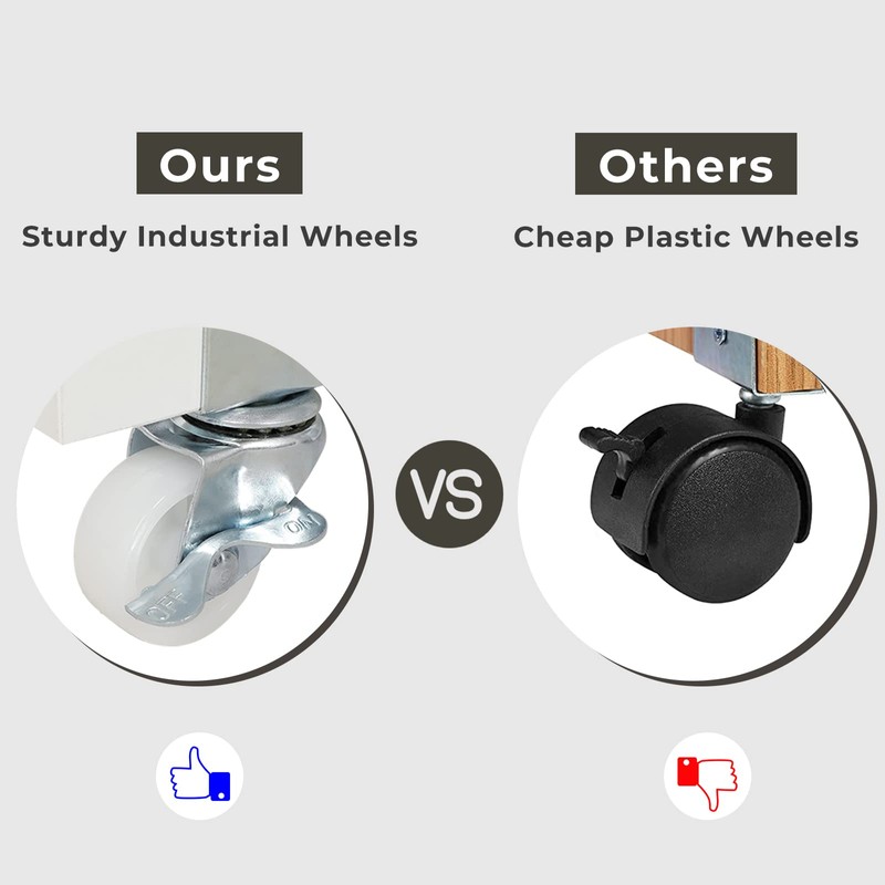 Tiptiper Folding Dining, Versatile Dinner Table with 6 Wheels and