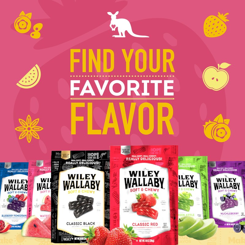 Wiley Wallaby Licorice Variety Pack - Original Fruits and Lemonade