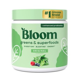 Bloom Nutrition Superalimento Verdes En Polvo, Enzimas Digestivas Con Probióticos Y Prebióticos, Salud Intestinal, Alivio De La Inflamación Para Mujeres, Clorella, Mezcla De Jugo Verde Con P