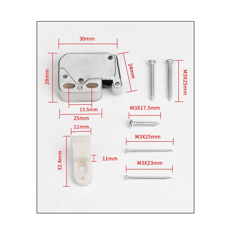 Srup Pack of 4 Spring Catch Mini Push Lock Automatic