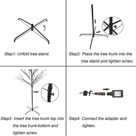 elitegadget 4 FT Cherry Blossom Lighted Tree with Warm White LED Lights - Cherry Blossom Flower Tree Light for Outdoor Indoor Living Room Party Christmas Holiday Home Decorations