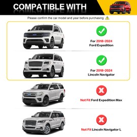 JTYZSM Trunk Mat & Backrest Mat for 2018-2024 Ford Expedition/Lincoln Navigator Cargo Mat(Not for Max or L Models), Rear Seat Back Cover Cargo Liner for 18-24 Expedition/Navigator Accessories