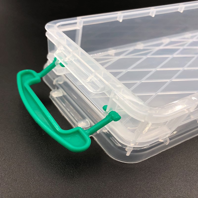3 Pieces Plastic Transparent Pen Box, Stackable Transparent Pen Box,