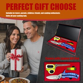 SLEMOON Heavy Duty Poultry Shears Kitchen for Chicken Meat,Multipurpose Kitchen Shears for Food,Herb Scissors with 5 Blades and Cleaning Comb, Cool Kitchen Gadgets Tools 2024 Green,2pcs set,blue