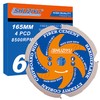 LSHUZIYU 165mm-4PCD, Centre hole 20mm, Polycrystalline Diamond Tipped 4 PCD,