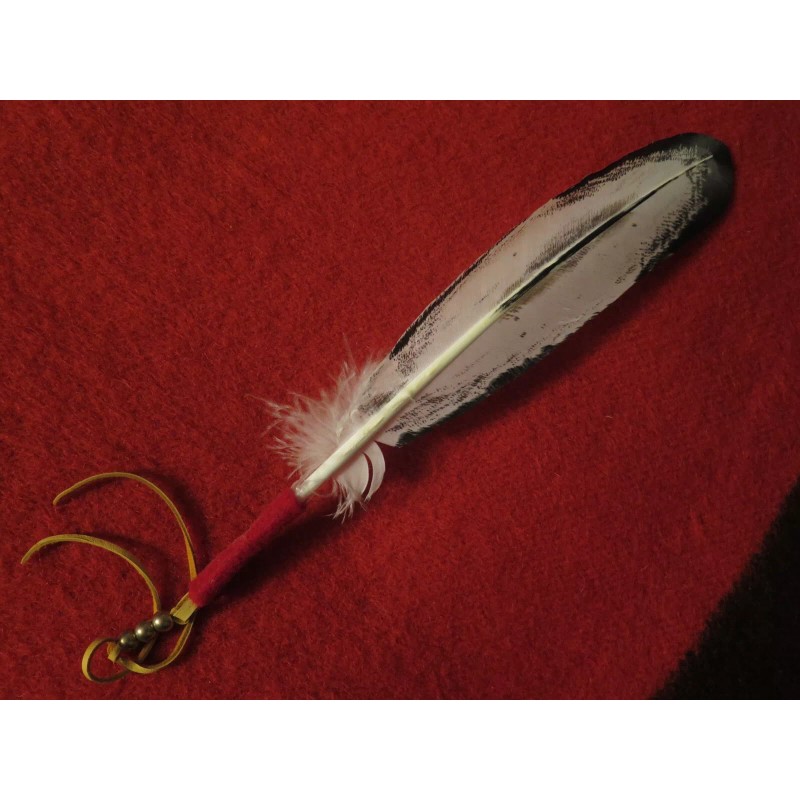 Feather Native American made hand painted Sub-adult Bald Eagle Feather