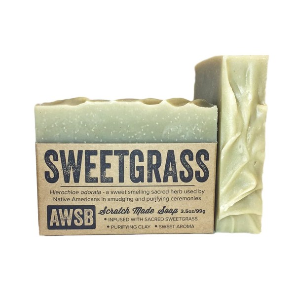 A Wild Soap Bar Sweetgrass Bar Soap, All Natural, Vegan, with Organic Ingredients, Handmade