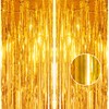 2pcs 3.2 x 8.3ft Glitter Gold Foil Fringe Curtain Backdrop