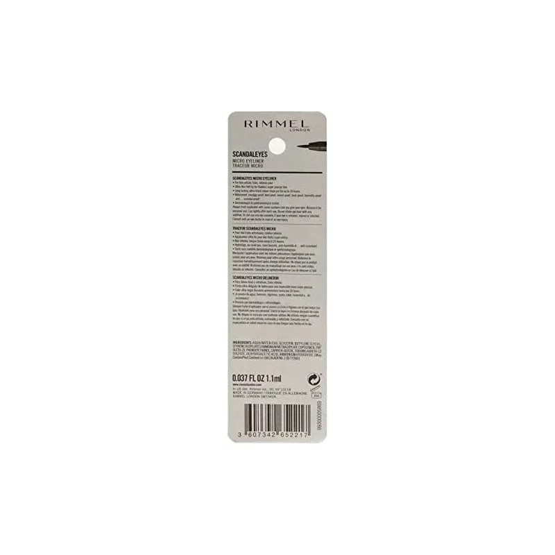 Rimmel London Scandaleyes Micro Eyeliner Color Negro Ml 1.1