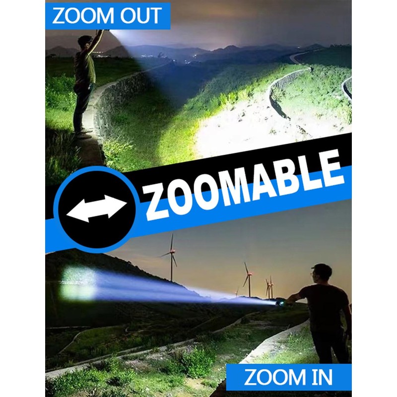 SZJIEIFR LED 18650 Flashlight Tactical Flashlights Rechargeable LED Flashlight, 5