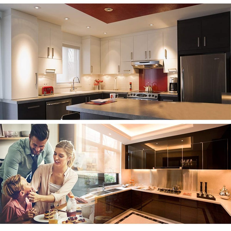 LED Puck Lights Wired Under Cabinet Lighting Dimmable,Round Cabinet Lights
