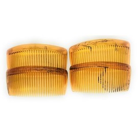 Good Hair Days Peines laterales de Estados Unidos, 4 peines curvados grandes de color ámbar miel para mujer, giro francés, peinado decorativo, para cabello fino o grueso, 29 dientes de 3.75 x 2