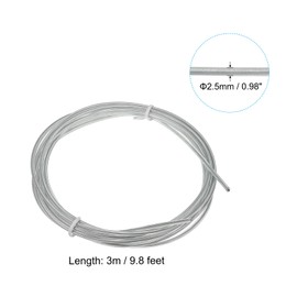 PATIKIL 10Ft Speed Jump Rope Replacement Cable, 2 Pack 2.5mm Professional Skipping Rope Steel Wire Replace for High Speed Jump Ropes, White