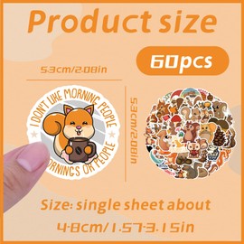 AONAYO 60 Stück Eichhörnchen Aufkleber Für Laptop,Eichhörnchen Aufkleber Pack,Eichhörnchen,Eichhörnchen Deko,Wasserfeste Squirrel Sticker,Tier Sticker,Für Scrapbook,Skateboard,Auto,Gepäck