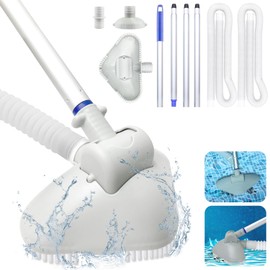 Pool Vacuum for Above Ground Pool, Portable Pool Vacuum Power by Filter Pump,Small Pool Cleaner with Adjustable 61.5 inch Pole, Pool Cleaning Kit for Spa Inground & Inflatable Pool