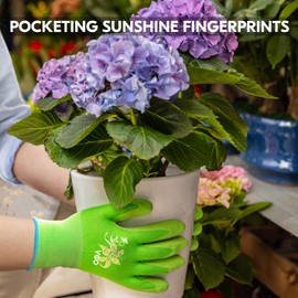 Vgo... 3 Pairs of Women's Gardening Gloves - Latex Coated Non-Slip Breathable & Durable for Outdoor, Construction, DIY | Machine Washable, Flexible Fit (3 Pairs/L/Green/RB6013-G)