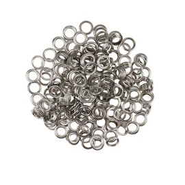 Pack of 100 Metal Eyelets Rustproof Eyelets with Washers 8 mm + Hole Punch + Eyelet Tool (Silver)