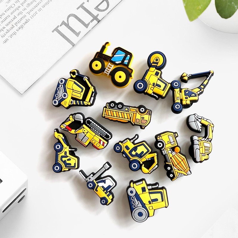 Excavators Shoe Charms, Construction Croc Charms Pack for Shoe Decoration