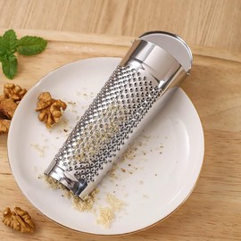 Yeenano Nutmeg Grater,Stainless Steel Garlic Grater,Grater with Container,Cheese Graters Multi Purpose Kitchen Graters for Garlic,Cheese,Citrus Nuts Dishwasher Safe Easy Clean