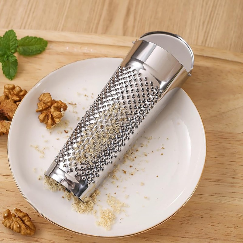 Yeenano Nutmeg Grater,Stainless Steel Garlic Grater,Grater with Container,Cheese Graters Multi