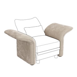 LLappuil Side Armrest Modules for Chenille Modular Sectional Sofa with Adjustable Angle, Interchangeable to Backrest, 2 Pieces, Khaki