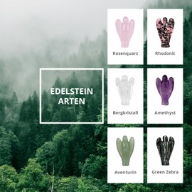 Morella Gemstone Angel Lucky Charm Guardian Angel to Take Away 3.5 cm in Velvet Bag