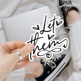 3 Pcs Let Them Sticker, Let Them Quote Sticker, Minimalist Motivational, Inspirational Mindset Sticker, Self Growth Vinyl for Laptop Water Bottle Phone Car Window Helmet Vinyl Stickers 3 Inches