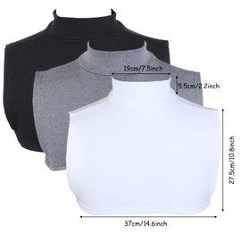 3 Pcs Unisex Fake Collar, Detachable Turtleneck Dickey Collar Half Top Blouse Collar High Neck Knitted Mock Collar for Women Men