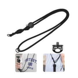 [Hohotoon] Compatible with DJI Osmo Pocket 3 /Action 5pro/4/3/ INSTA360 X4 X3 X2/GO3 GO3S/Gopro Series/Ace Pro Series Lanyard Sports Camera Strap 71-123 CM Length Safety Cord Anti-lost (Black)